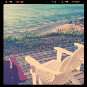 View from the porch of my cottage family cottage on Lake Michigan