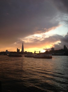Sunset over the Thames London, UK