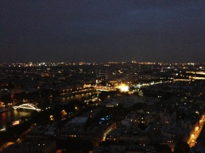 View from middle of the Eiffel Tower